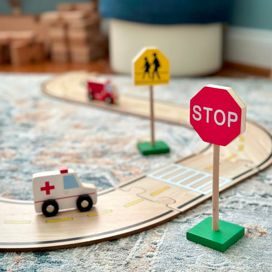 G309 7in Block Play Traffic Signs Env TEMPORARY