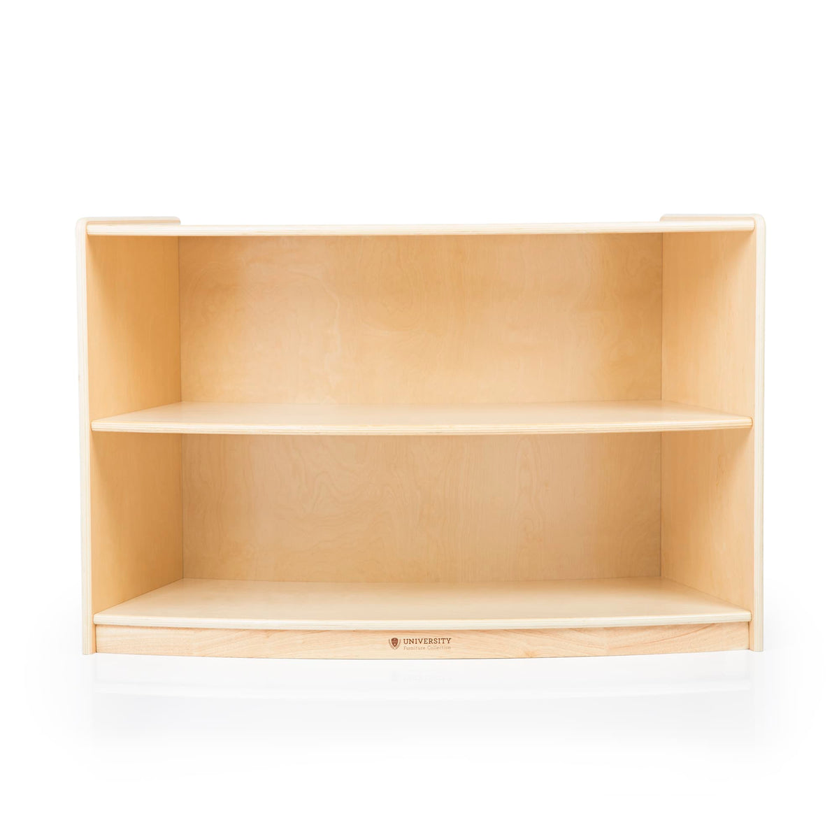 U42131 2-Shelf Left Curved Storage 24in Birch Plywood Front
