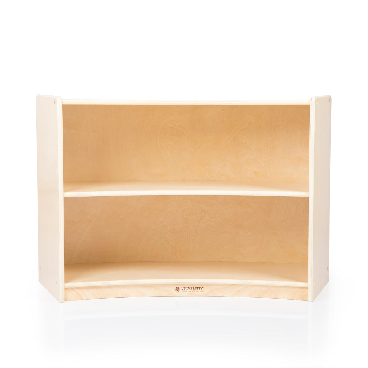 U42132 2-Shelf Right Curved Storage 24in Birch Plywood Front