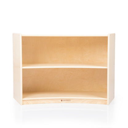 U42132 2-Shelf Right Curved Storage 24in Birch Plywood Front
