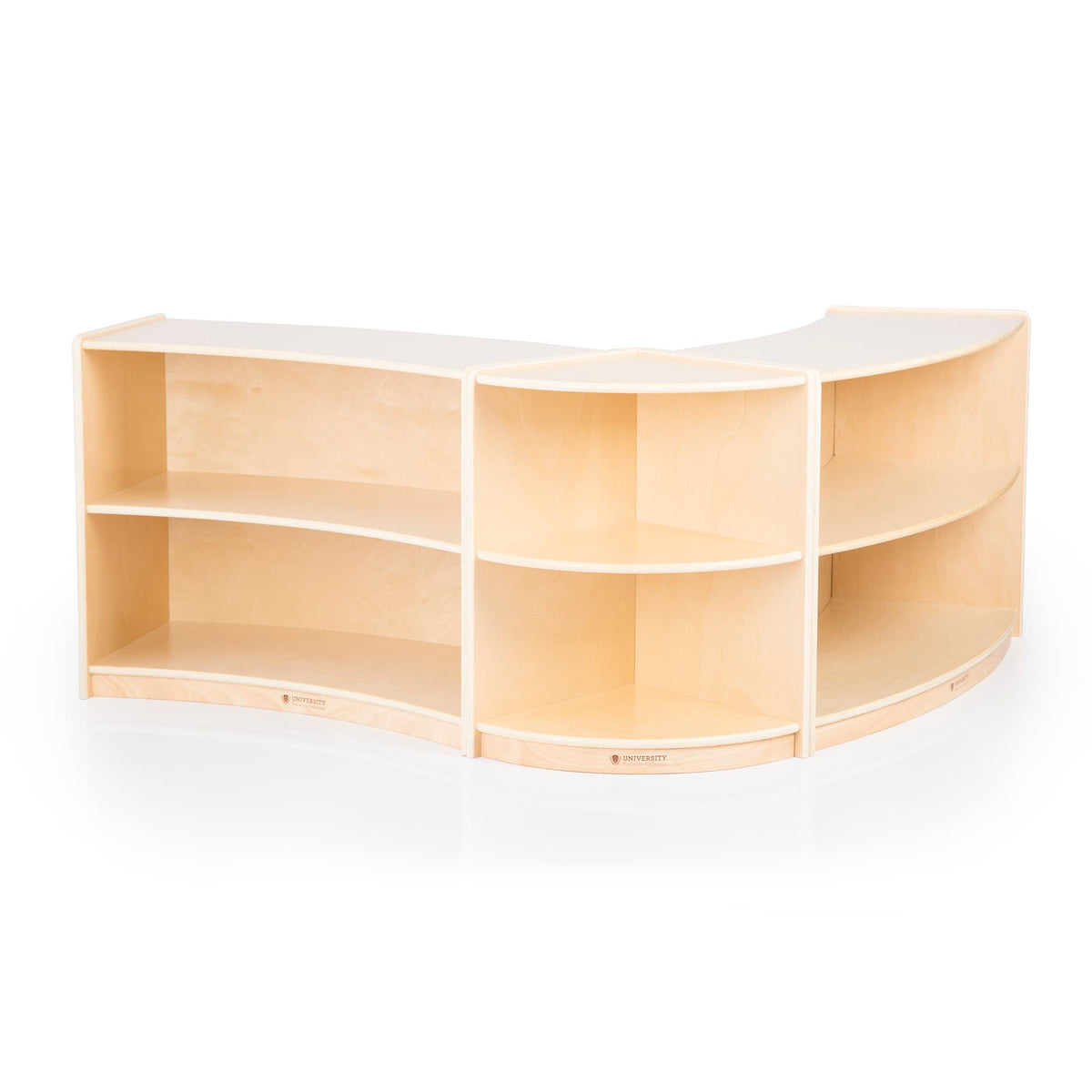 U42131 2-Shelf Left Curved Storage 24in Birch Plywood Group2
