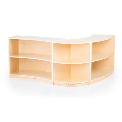 U42131 2-Shelf Left Curved Storage 24in Birch Plywood Group2