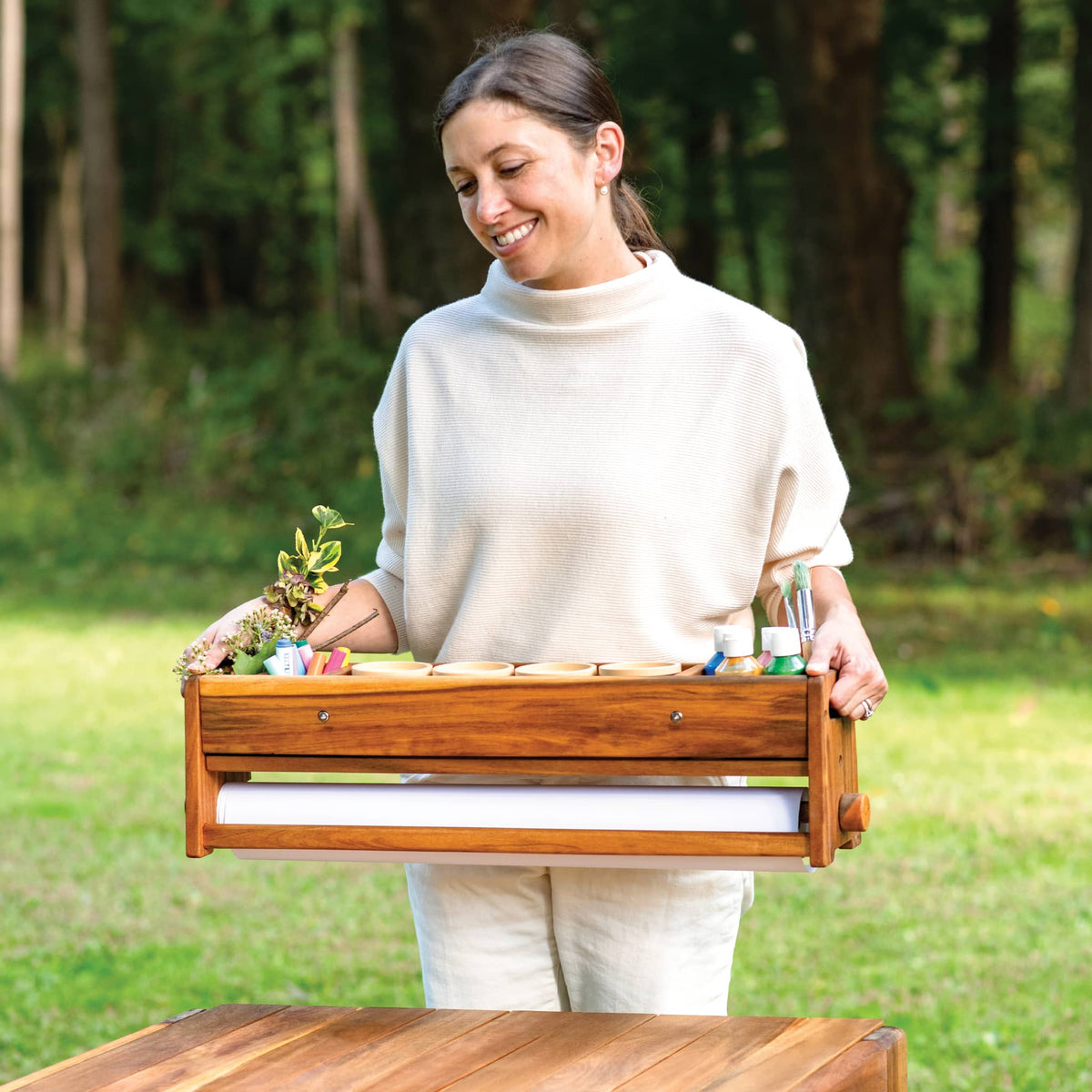 G52011 Acadia Outdoor Art Activity Table Lifestyle 5095