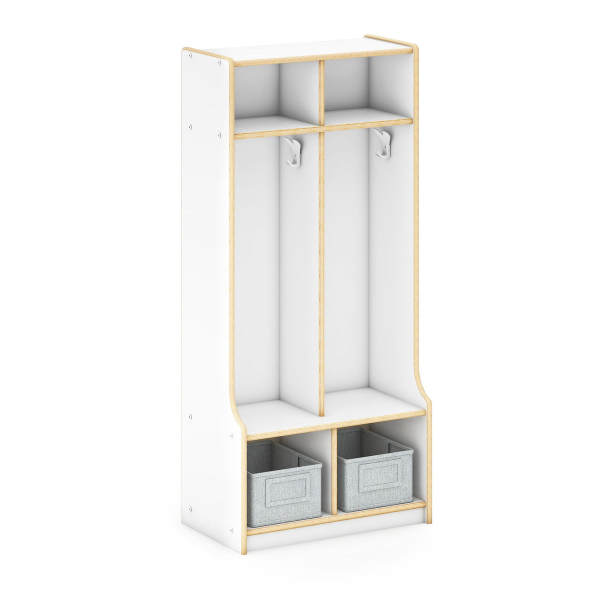 G80414 EdQ 2-Section Locker with Bench White Silo 1 Main | White
