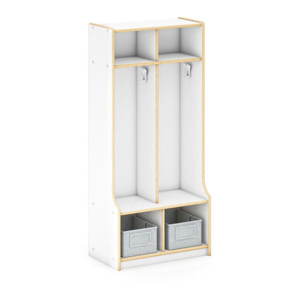 G80414 EdQ 2-Section Locker with Bench White Silo 1 Main | White