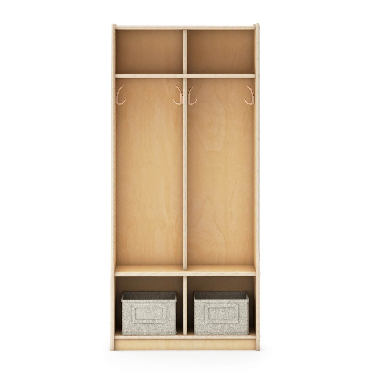 G80415 EdQ 2-Section Locker with Bench Natural Silo 2 Front | Natural