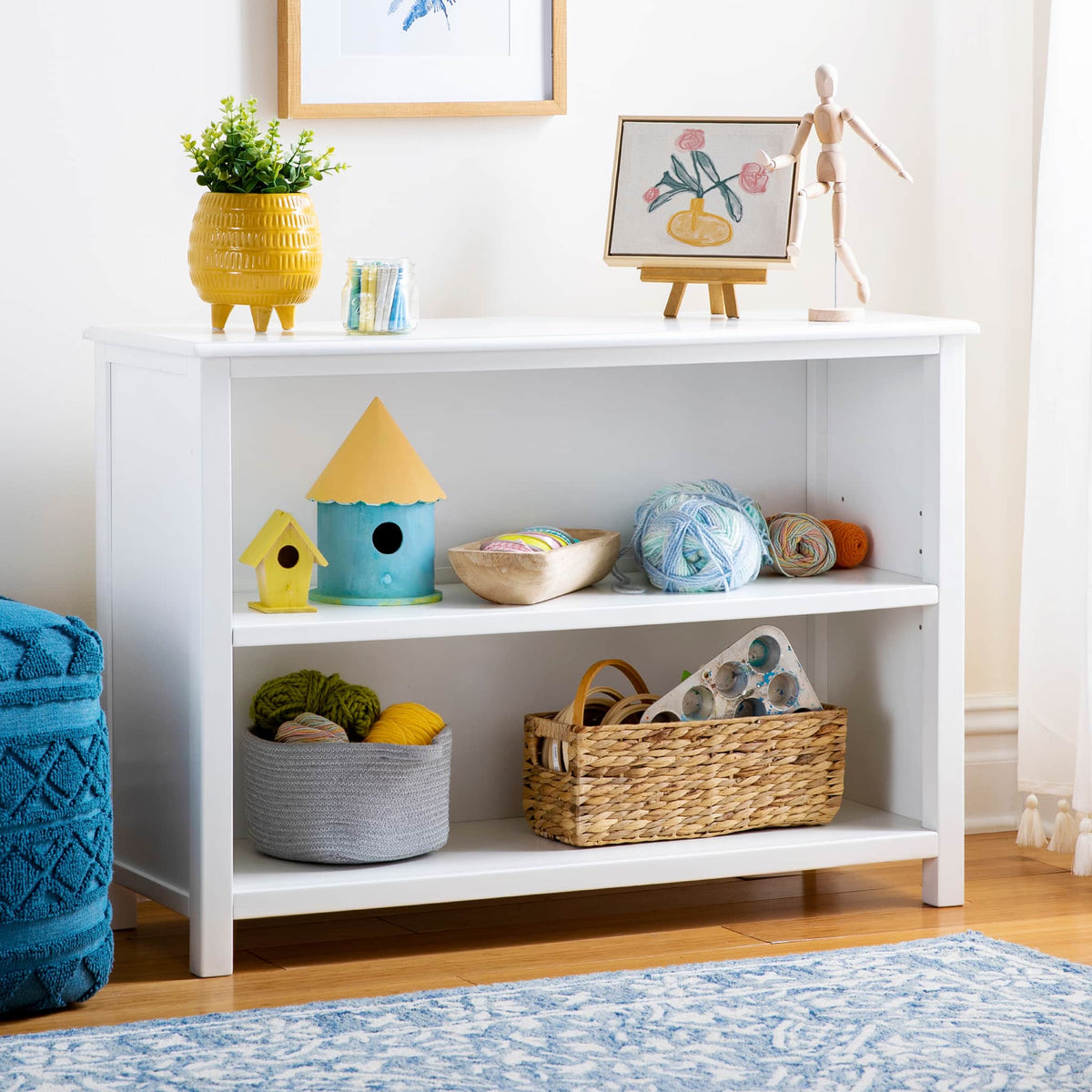 G27655 Taiga 2-Shelf Bookcase White Env | White