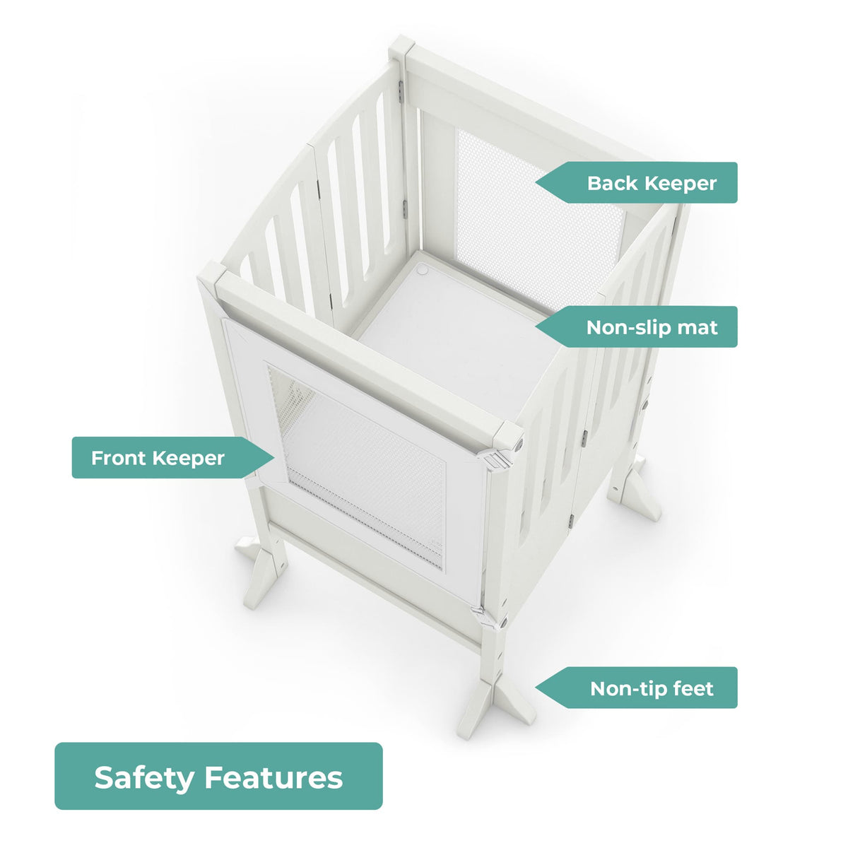 G97341 Contemporary Kitchen Helper Ivory Saftey | Ivory
