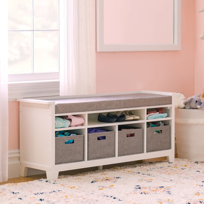 G76802 Martha Stewart Storage Bench Env | Linen White