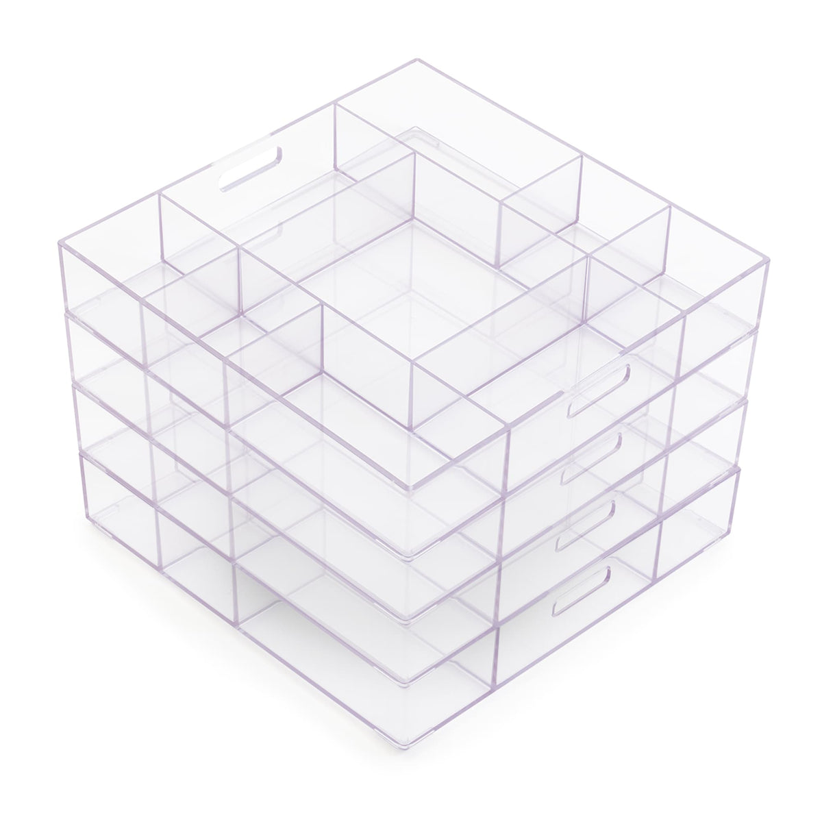 300579 Loose Parts Stackable Tray Clear Silo 2 Stacked | Clear