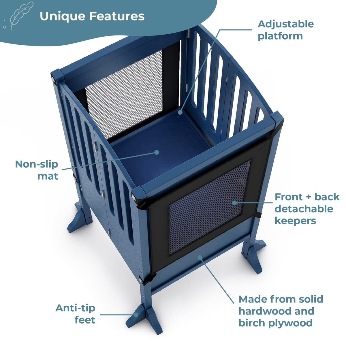 G97546 Kitchen Helper Features Contemporary Navy | Navy